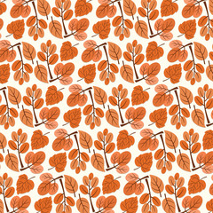 Autumn seamless pattern. Seamless leaf pattern.Leaf background.