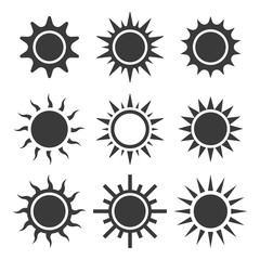 set of vector sun icons