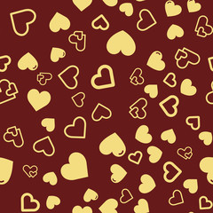 Hearts for Valentine's Day. Romantic feeling and love. Seamless vector EPS 10. Abstract geometric pattern. Multicolor Figures. Texture for print and Banner. Flat style