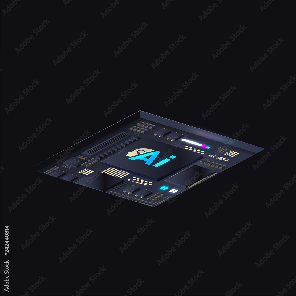 Poster vector of artificial intelligence processor.