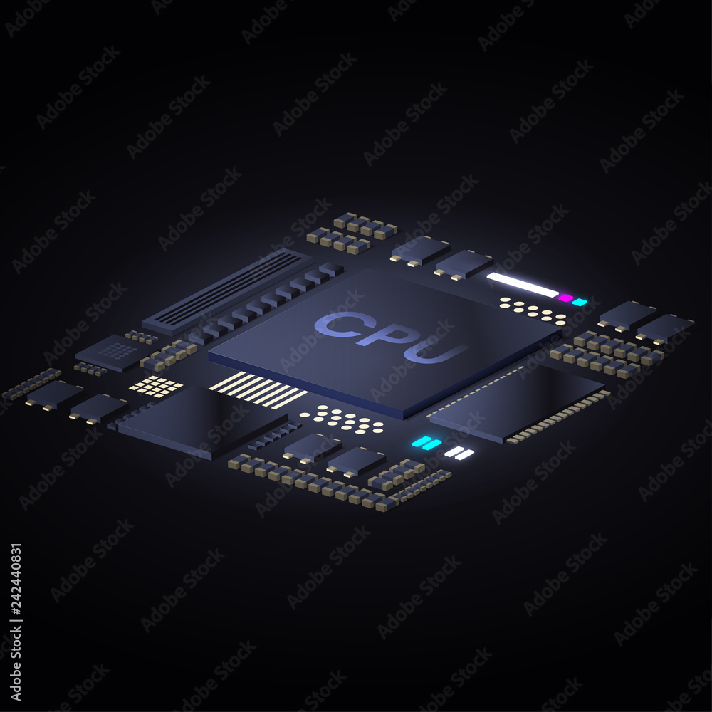 Poster vector of cpu concept design
