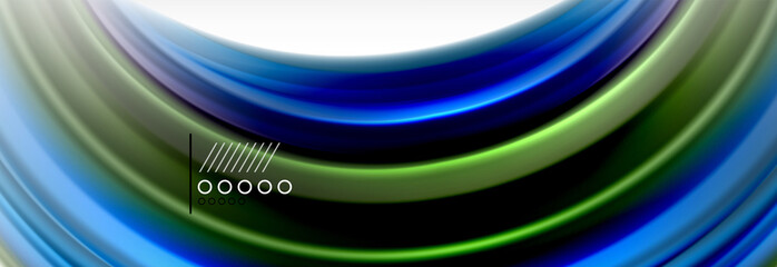 Abstract wave lines liquid fluid rainbow style color stripes background. Artistic illustration for presentation, app wallpaper, banner or poster