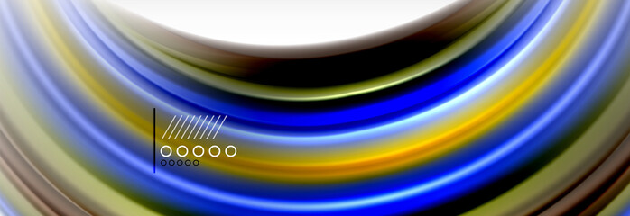 Abstract wave lines liquid fluid rainbow style color stripes background. Artistic illustration for presentation, app wallpaper, banner or poster