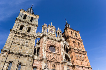 Fototapeta premium Facade of the cathedral in Astorga, Spain