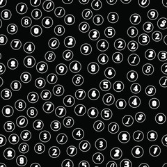 Fototapeta premium Numbers and circles education, school concept. Seamless vector EPS 10 pattern. Flat style