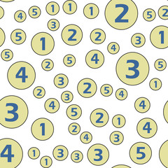 Numbers and circles education, school concept. Seamless vector EPS 10 pattern. Flat style