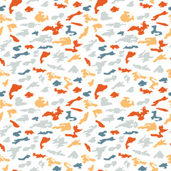 Vector seamless pattern with small abstract organic shapes . Modern background in light pastel colors