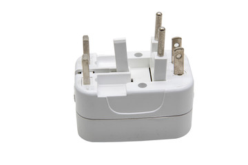 Universal adaptor isolate on white background with clipping.