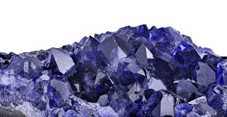 deep color sapphire gemstone isolated on white