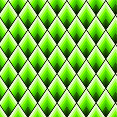 Fototapeta na wymiar Green seamless rhombus pattern. Geometric tile in lime color.