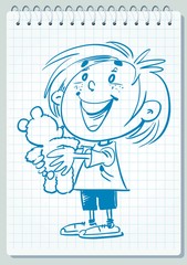 Boy holding Teddy bear