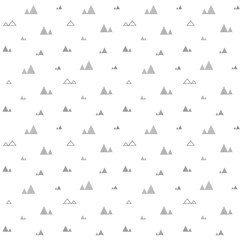Triangles seamless pattern. Abstract geometric repeat with little and tiny triangular shaped trees or homes.
