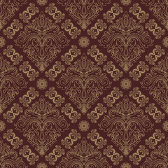 Orient vector classic pattern. Seamless abstract background with vintage elements. Orient brown and golden background. Ornament for wallpaper and packaging