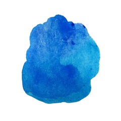 Blue watercolor stain