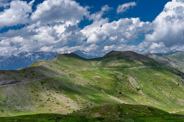 Mountain landscape along the road to Colle dell'Assietta