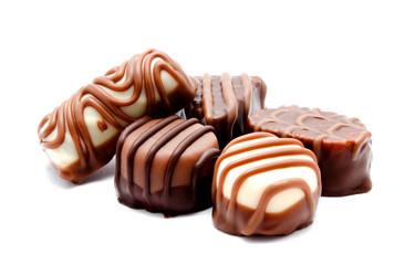 Assortment of chocolate candies sweets isolated