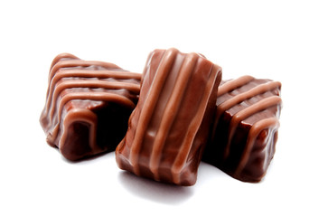 Assortment of chocolate candies sweets isolated