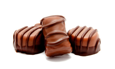 Assortment of chocolate candies sweets isolated