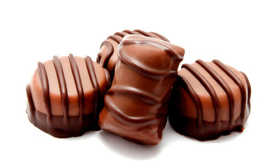 Assortment of chocolate candies sweets isolated