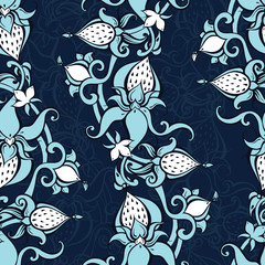 Paisley background. Vintage pattern with hand drawn Abstract Flowers. Seamless ornament. Can be used for wallpaper, website background, textile, phone case print