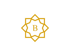 B initial letter logo with luxury ornament