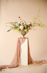 autumn, spring flowers in a flowerpot