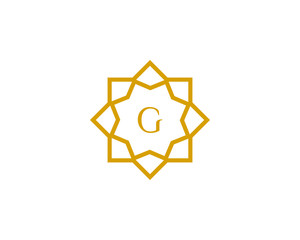 G initial letter logo with luxury ornament