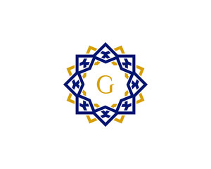 G initial letter logo with luxury ornament