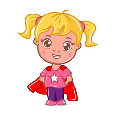 Obraz premium Schoolgirl little girl logo mascot
