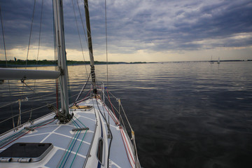 Dramatic sky and water shooted from yacht board 