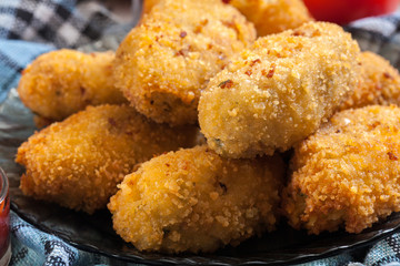 Homemade croquettes of jamon ham