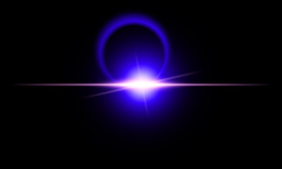 Illustration of Glow Lens Flare Effect. Futuristic Light Explosion, Technology Infographic Element, High Resolution