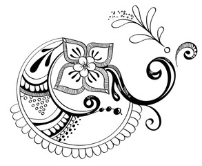 Henna Style Decorative Floral Decal