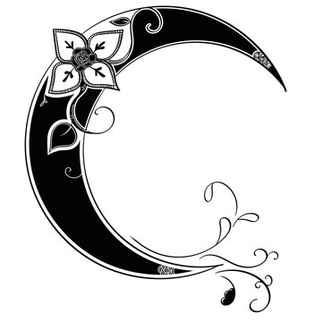 Henna Style Decorative Moon Floral Decal