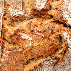Textured Background of Freshly Baked bread from the oven. Food concept.