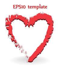 Heart shape. Heart vector. Hand drawn icon. Trendy heart isolated on white background.