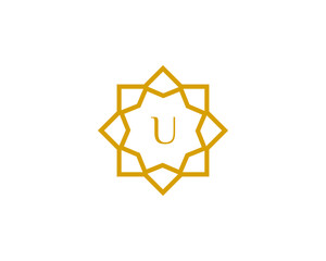 U initial letter logo with luxury ornament