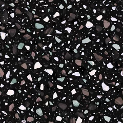 Foto auf Glas Terrazzo flooring vector seamless pattern in earth colors © lalaverock