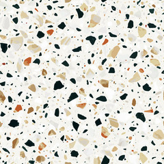 Terrazzo flooring vector seamless pattern in earth colors - 242454817