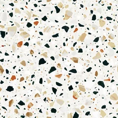 Foto op Canvas Terrazzo vloeren vector naadloos patroon in aardekleuren © lalaverock