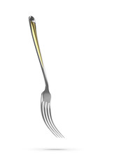 The fork lies on an isolated background - cutlery 3D render - 3D image