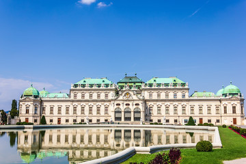 Fototapeta na wymiar Belvedere Palace full view, Vienna, no people