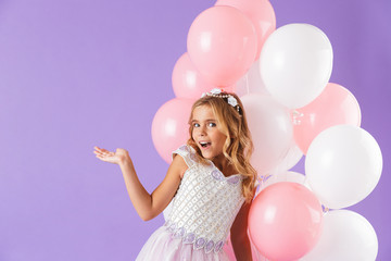 Cute pretty little girl dressed in princess dress