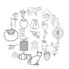 Agriculturalist icons set. Outline set of 25 agriculturalist vector icons for web isolated on white background