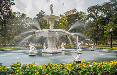 Fountain at the Forsyth Park in Savannah, GA