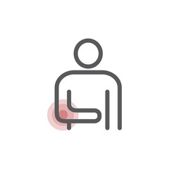 Painful elbow line icon. Vector sign for web graphic.