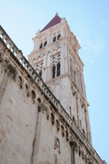 Fototapeta na wymiar cathedral in Trogir Croatia, view from ground level