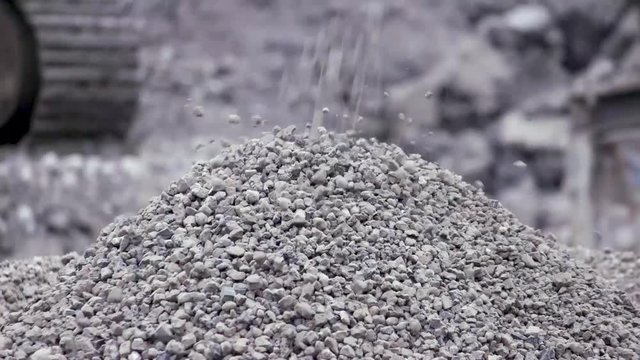 Stone crushing machine. Recycling stones. Career.