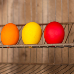easter cake and easter eggs. Happy easter!   (traditional decoration and treats) easter food. Copy space. top view