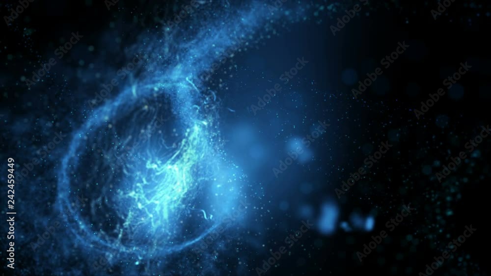 Poster 4k abstract background particle and lighting effect floating and flow with dark and grain processed